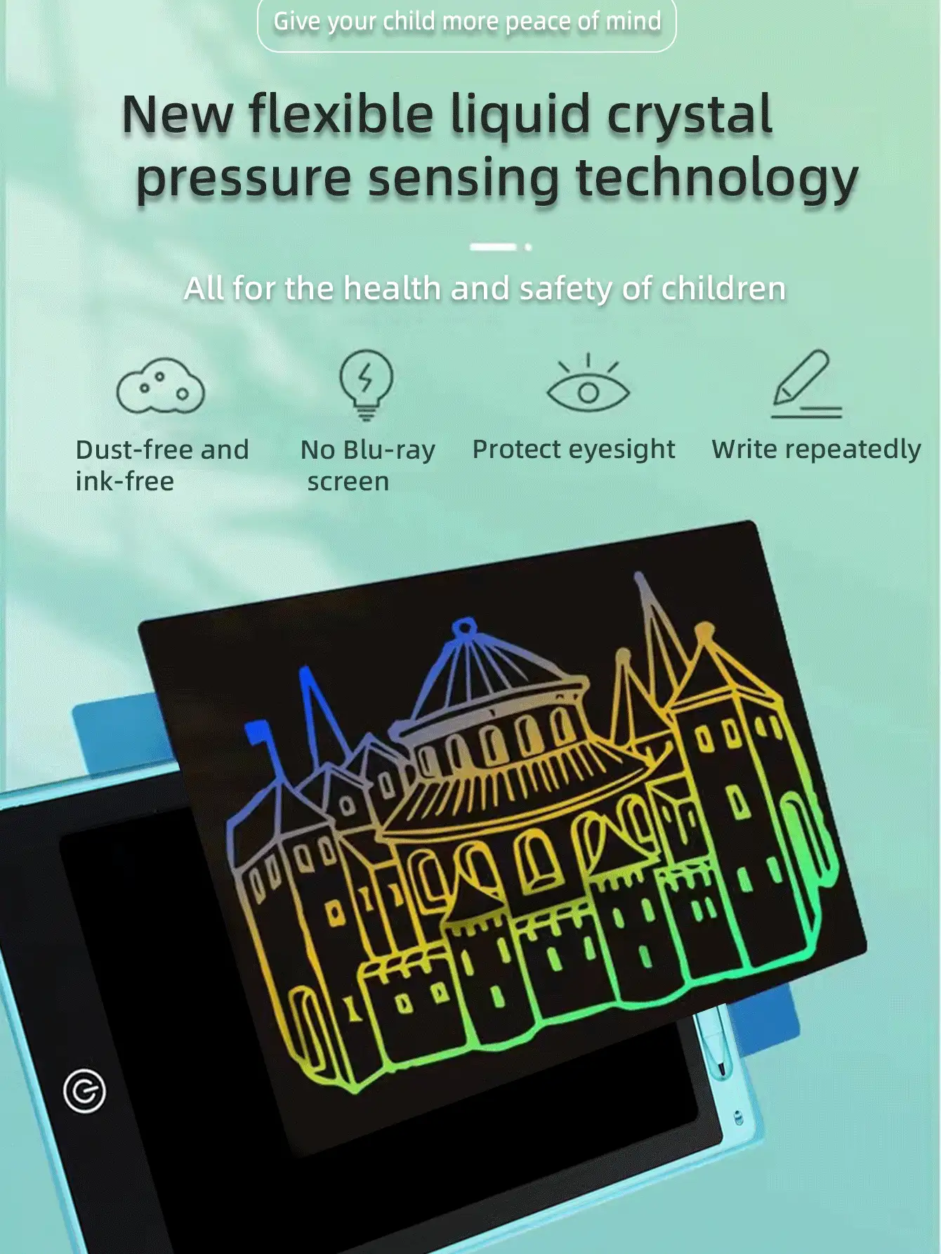 8.5英寸lcd寫字板,小尺寸兒童繪畫板,電子眼睛保護塗鴉手寫板