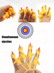 10 件/批男孩女孩青少年黃指彈射飛火雞彈性彈性橡膠雞成人減壓搞笑堵嘴玩具粘在牆上新奇禮物