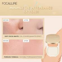 Focallure Polvo Compacto De Textura Suave Con Efecto Mate Y Duradero Para Poros Invisibles, Ligero Y A Prueba De Agua, Control De Aceite Para Polvo Facial - #01 marfil - Ver 4
