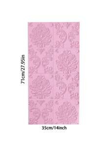 1Pc 35X77Cm PE 3D Dán Tường, Bắc Âu Vintage Thiết Kế Họa Tiết Hoa Hình Chữ Nhật Dán Tường Hình Miếng Dán Kính Cường Lực Cho Gia Đình - Hồng - Xem 2