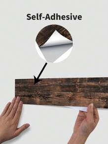 1片 5.91*35.4英寸木紋效果乙烯基地板磚貼紙,具有厚度、啞面、防水、防滑和耐磨性,用於家居裝修和牆面裝飾(剝離式貼紙) - 彩色 - 查看 4