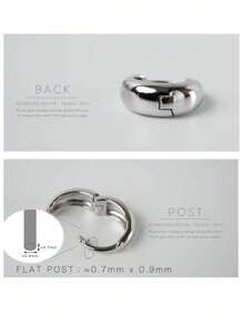 1 Pair 18K Gold Plated S925 Sterling Silver Thick Small Huggie Hoop Earrings for Women Girls, Chunky Gold Hoop Earrings for Party Daily Birthday, Hypoallergenic Copper Lightweight Jewelry Gift for Friends