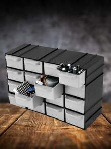 Caixa Organizador Empilhavel Gaveteiro de Plástico Com 16 Gavetas Para Objetos Joias Parafusos Pregos Multiuso