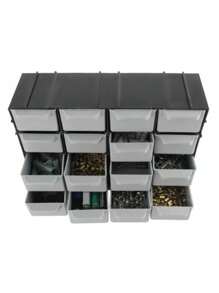 Caixa Organizador Empilhavel Gaveteiro de Plástico Com 16 Gavetas Para Objetos Joias Parafusos Pregos Multiuso