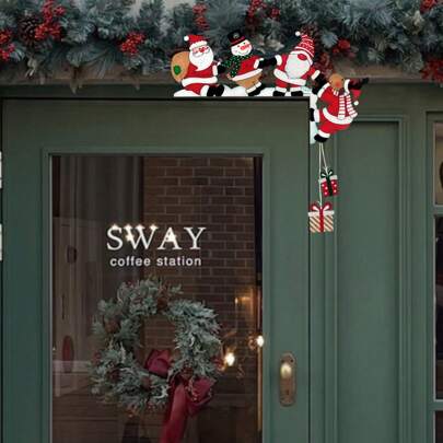 Cartoon Santa Claus 3d Wood Carving Decoration Turning Corner Doorway Decoration Best Gifts Birthday Graduation Home Decor Christmas Decorations Room Decor Christmas Winter
