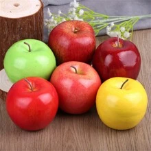 6pcs Faux Green Apples, Artificial Apples, Realistic Fake Fruit Decoration For Home Kitchen Restaurant Table Party Decoration & Photography Prop - 6 green apples - View 5