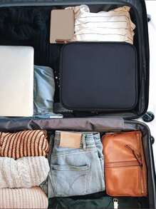 Waterproof Professional Cosmetic Case Female Embroidery Beauty Nail Art Storage Box With Mirror Makeup Brush Cosmetic Supplies Storage Bag And Makeup Portable Toolbox For Travel Storage Bag, Makeup Bag, Cosmetic Bag Halloween Christmas Multifunctional Use, Boho Vibes, For Holiday Beach, Bathroom Collection, Bedroom Collection, Large Capacity