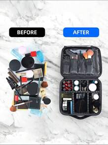 Waterproof Professional Cosmetic Case Female Embroidery Beauty Nail Art Storage Box With Mirror Makeup Brush Cosmetic Supplies Storage Bag And Makeup Portable Toolbox For Travel Storage Bag, Makeup Bag, Cosmetic Bag Halloween Christmas Multifunctional Use, Boho Vibes, For Holiday Beach, Bathroom Collection, Bedroom Collection, Large Capacity
