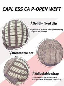 金髮短波波合成波浪假髮中間部分白金及肩假髮女式天然角色扮演頭髮耐熱 - 金色 - 查看 6