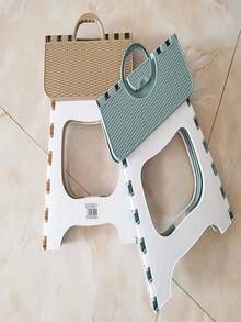 1pc Pink Folding Stool, Lightweight & Sturdy Enough To Support Adult & Safe For Children - Pink - View 4