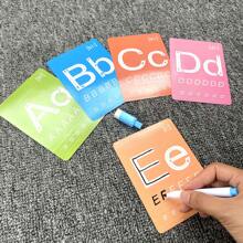 36 张可重复使用的字母闪卡，带记号笔 - 教育闪卡，学龄前学习玩具，用于字母识别和早期识字 - 淺粉色 - 查看 3