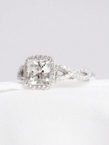 1 PC Glamorous Cubic Zirconia Ring For Women For Wedding Engagement Party Jewelry Valentine's Day Gift Valentines
