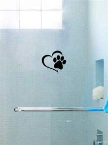 RandySticker 11x10 cm Autocollants de décoration extérieure de voiture en forme de cœur de patte de chien. Autocollants pour fenêtre, décorations murales, décalcomanies vinyle pour décorations de maison, articles de décoration de printemps pour rafraîchir votre maison, autocollants de décoration Rama