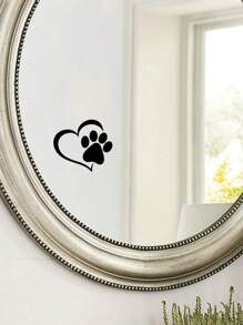 RandySticker 11x10 cm Autocollants de décoration extérieure de voiture en forme de cœur de patte de chien. Autocollants pour fenêtre, décorations murales, décalcomanies vinyle pour décorations de maison, articles de décoration de printemps pour rafraîchir votre maison, autocollants de décoration Rama