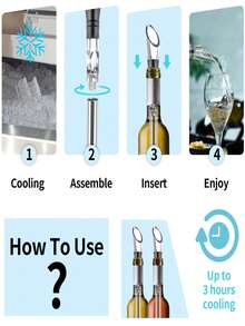 1套裝簡單至乾淨和可重複使用冰葡萄酒棒製成304不銹鋼,矽膠和作為材料,A禮品適用於葡萄酒愛好者