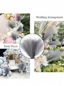 MEHELANY 12入組灰色仿真凱子草裝飾絲質人造凱子花博霍裝飾蓬鬆人造凱子花真假凱子草枝條插花用於家居、客廳、廚房、婚禮、波西米亞裝飾、花瓶裝飾農舍裝飾 - 灰色 - 查看 5