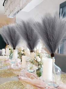 MEHELANY 12入組灰色仿真凱子草裝飾絲質人造凱子花博霍裝飾蓬鬆人造凱子花真假凱子草枝條插花用於家居、客廳、廚房、婚禮、波西米亞裝飾、花瓶裝飾農舍裝飾 - 灰色 - 查看 2