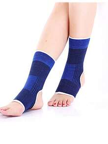 寶藍針織運動護具籃球護腕護肘護踝男女健身踝護 - 藍色 - 查看 3