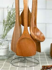 4 pièces/set d'ustensiles de cuisine en bois d'ébène, ustensiles de cuisine antiadhésifs, écumoire, louche, spatule, pelle