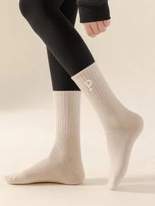 6雙字母圖案中筒襪 - 彩色 - 查看 4