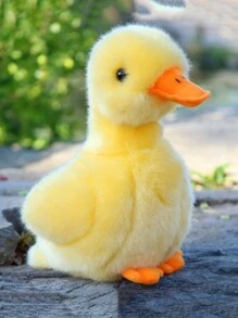 14 厘米/5.6 英寸黄色小鸡毛绒玩具可爱鸭子填充动物卡通娃娃毛绒玩具儿童生日圣诞礼物孩子家居装饰 - 黃色 - 查看 1