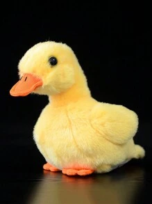 14 厘米/5.6 英寸黄色小鸡毛绒玩具可爱鸭子填充动物卡通娃娃毛绒玩具儿童生日圣诞礼物孩子家居装饰 - 黃色 - 查看 3