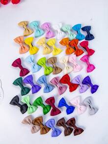 42 Piezas Graciosos Clips De Cabello De Lazo De Cinta De Raso Con Colores Sólidos Para Niñas, Ideal Para Uso Diario (color Al Azar) - Multicolor - Ver 2