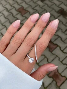 1 PC Elegant Cubic Zirconia Ring For Women For Wedding Engagement Anniversary Party Band Jewelry Valentine's Day Gift,Mom,Mother,Mother's Day,Gift