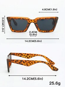 1套 2023 黑色欧美风方形复古时尚舞蹈眼镜街头风韩版个性化嘻哈眼镜日常基础款秋冬女装商务休闲礼品 - 黑色 - 查看 4