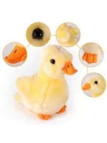 14 厘米/5.6 英寸黄色小鸡毛绒玩具可爱鸭子填充动物卡通娃娃毛绒玩具儿童生日圣诞礼物孩子家居装饰 - 黃色 - 查看 5