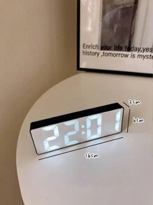 1个LED镜面桌面时钟，数字闹钟，带贪睡功能，时间显示，桌面电子钟，夜灯，USB桌面时钟，家居装饰智能时钟，卧室办公桌时钟 - 軍綠色 - 查看 4