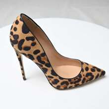 FSJ Women Sexy Slide Pointed Toe Pumps 12 Cm High Heels Stiletto Pumps Shoes - Brown - View 4