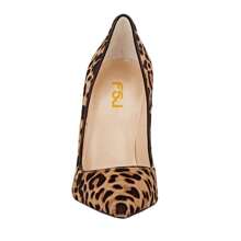 FSJ Women Sexy Slide Pointed Toe Pumps 12 Cm High Heels Stiletto Pumps Shoes - Brown - View 3