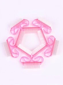 FULL BEAUTY 10入組迷你指甲清潔刷粉紅色指甲美容塵刷工具、指甲護理工具、美甲工具、清潔刷套裝,適用於足趾和指甲清潔 - 彩色 - 查看 7