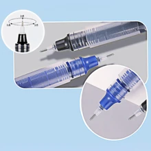 1pc/5pcs Black 0.5mm Liquid Rollerball Pen For Students, Office, Signing, Large Capacity, Quick-dry Ink - Black - View 4