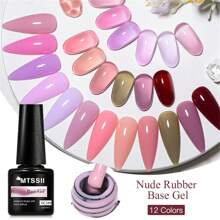 7毫升橡膠基礎啫喱，奶白色紫色透明顏色啫喱指甲油，指甲軍裝半永久亮光光澤，可浸泡式UV LED修飾 - 紫色 - 查看 7