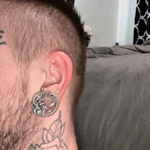 1入組復古不銹鋼女性蛇頭耳擴耳朵隧道插頭擴耳器&穿孔首飾,男人/女人中性