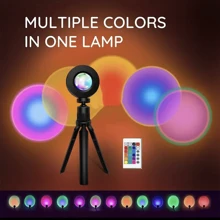 16色led日落投影燈附遙控器和架子-適用於家居裝飾、攝影/自拍、旅行、露營、派對等-任何場合的完美禮物! - 黑色 - 查看 1