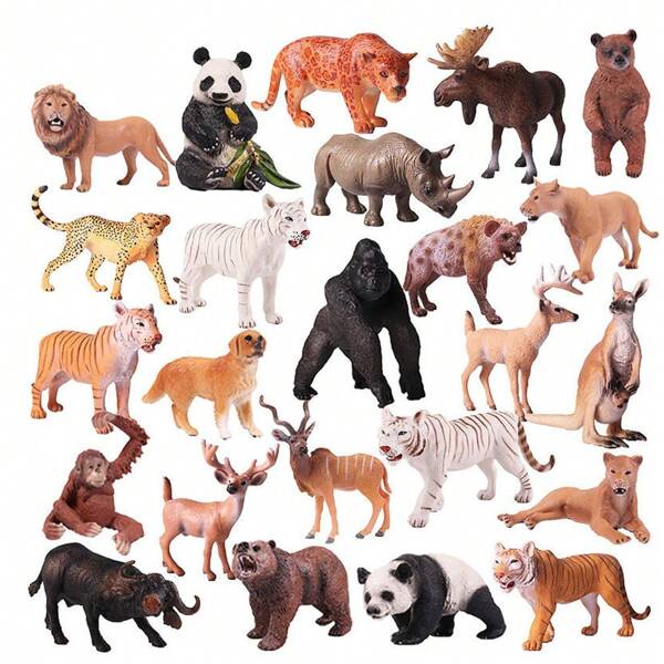 Safari Animal Figurines Toys, Jungle Zoo Animals Figures, Realistic