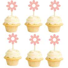 10入組雛菊形狀蛋糕插牌,適用於開胃菜、水果盤或甜點裝飾 - 彩色 - 查看 5