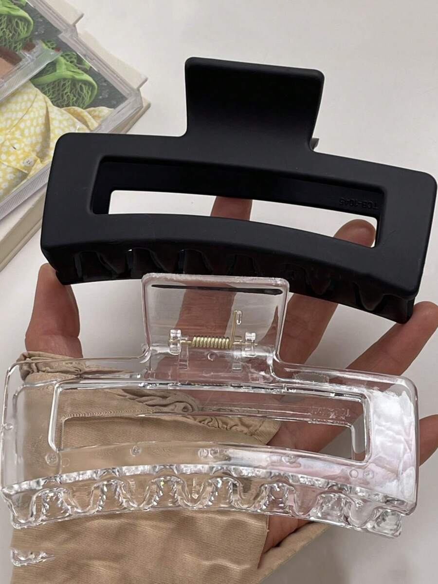 2/1 pezzo Fermagli per capelli in plastica leggera e semplice stile trasparente, adatti per uscire, uso quotidiano, doccia e acconciature raccolte, fermagli per capelli, accessori per capelli da donna adatti per vacanze, outfit estivi, abbigliamento scolastico e universitario in autunno e inverno - Multicolore - Visualizzare 1