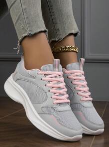 Của phụ nữ Phổ biến nhất Lưới thoáng khí Thể thao Giày Chạy bộ , Nhẹ Và Đúng mốt Giày thể thao Đối với Giải trí Mặc - Xám - Xem 1