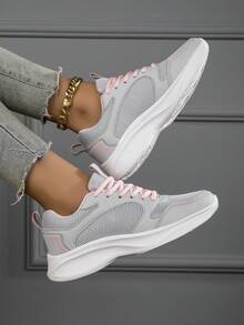 Của phụ nữ Phổ biến nhất Lưới thoáng khí Thể thao Giày Chạy bộ , Nhẹ Và Đúng mốt Giày thể thao Đối với Giải trí Mặc - Xám - Xem 3