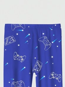 Conjunto De Pijama De 2 Piezas Para Adolescentes Con Estampado De Astronauta Y Luna, Con Ajuste Cómodo - Multicolor - Ver 5