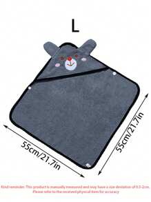 1 Miếng Chất xơ Chất liệu Sấy khô nhanh Tắm Thích hợp Đối với Thú cưng Tắm rửa - Xám - Xem 6