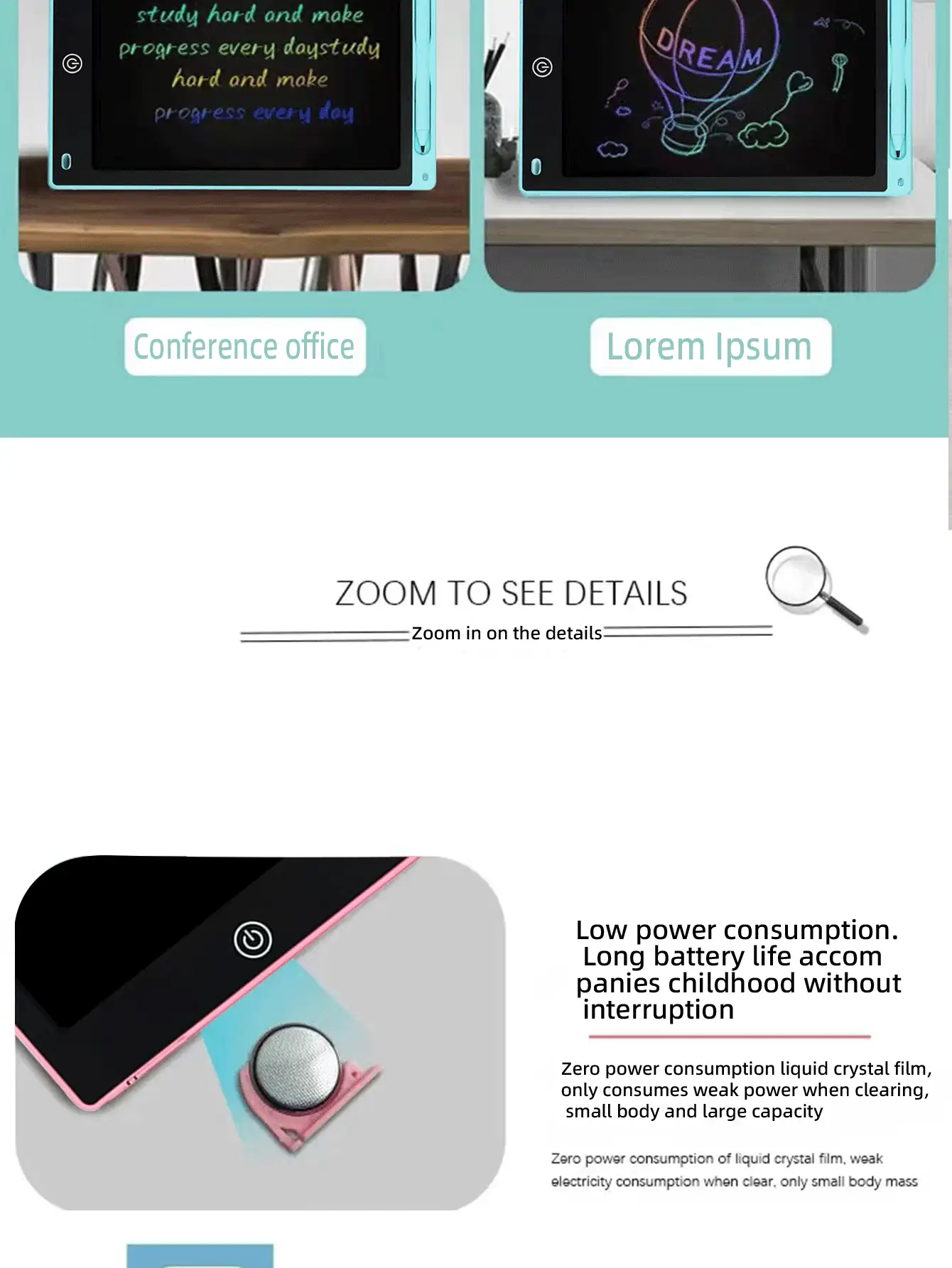 8.5英寸lcd寫字板,小尺寸兒童繪畫板,電子眼睛保護塗鴉手寫板