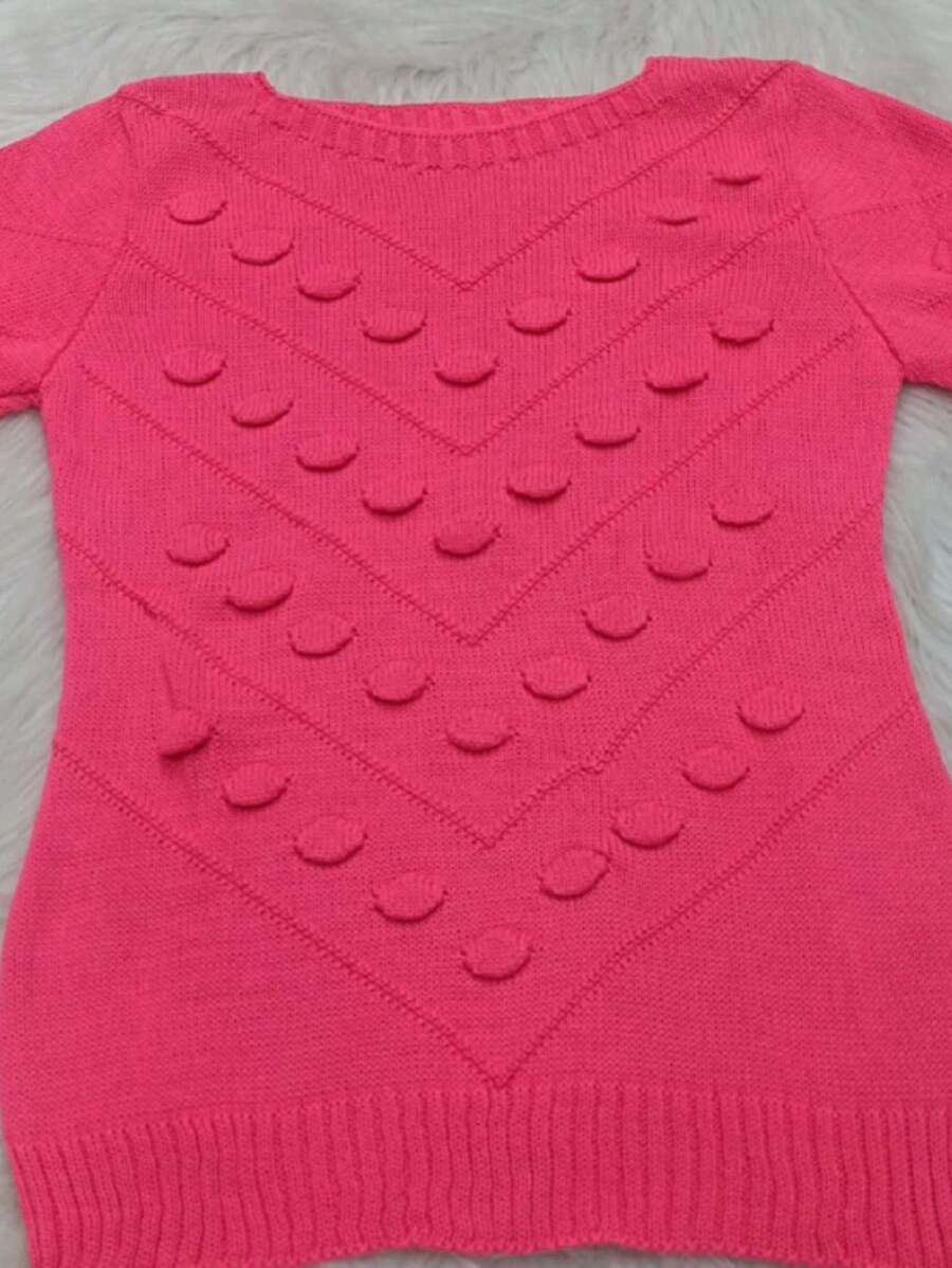 Women Knit Tops - Màu Hồng  San hô - Xem 1