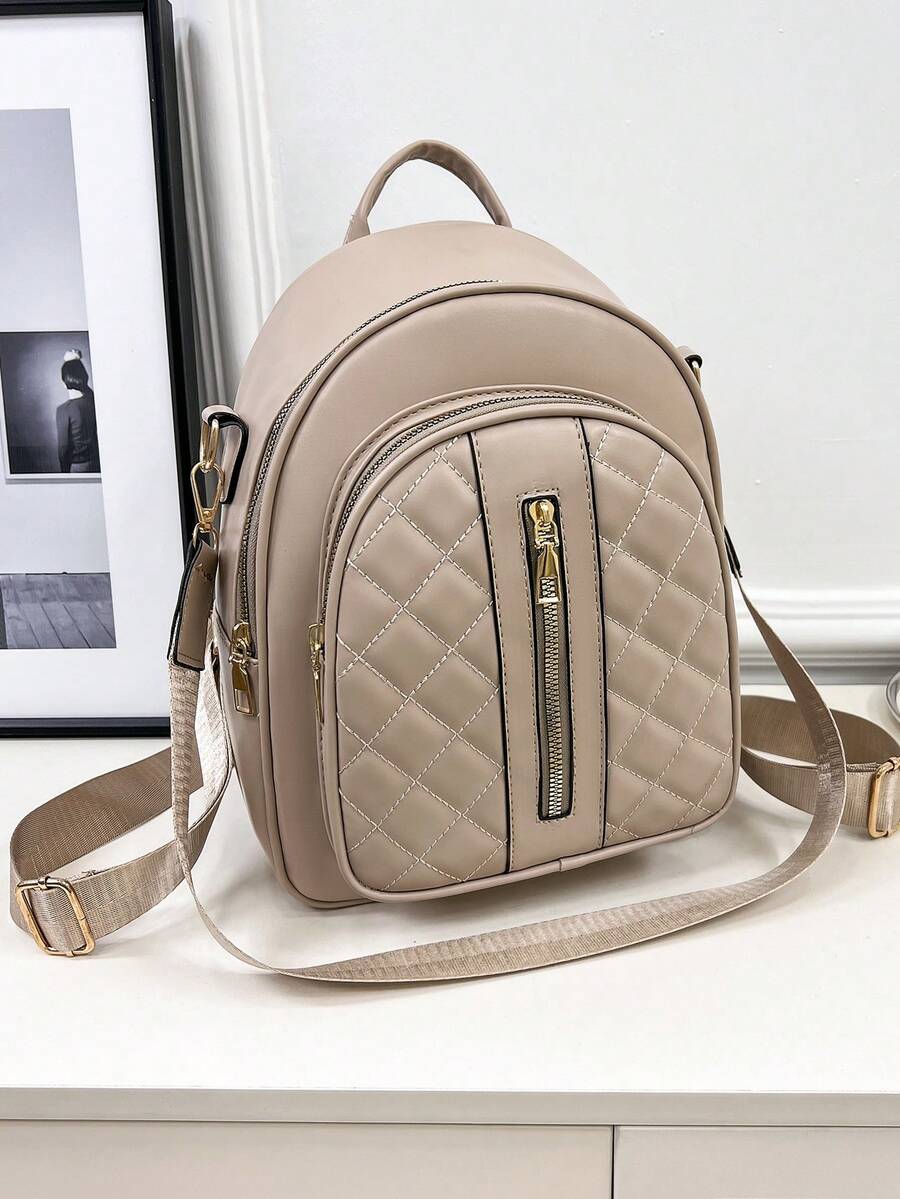 Balo nhỏ thời trang dành cho nữ, cá nhân hóa để cầm tay, đeo vai, đeo chéo, đeo cả hai vai khi đi làm hàng ngày, túi phù hợp - Màu Khaki - Xem 1