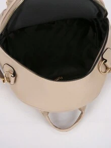 Balo nhỏ thời trang dành cho nữ, cá nhân hóa để cầm tay, đeo vai, đeo chéo, đeo cả hai vai khi đi làm hàng ngày, túi phù hợp - Màu Khaki - Xem 5