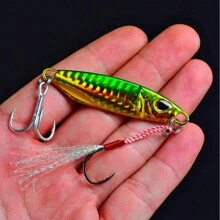 1PC 10g/15g/20g/30g/40g/50g Laser Jig Japan DUO Metal Jig Fishing Bait Slow Jig Lead Fishing Lure Artificial Jigging - Green - View 5